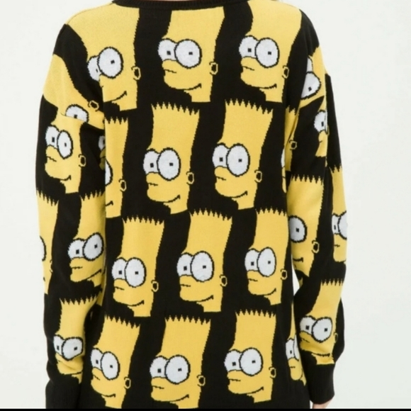 The Simpsons x KOTON All Over Print Sweater Jumper Pullover SweatShirt womens S - Picture 2 of 8